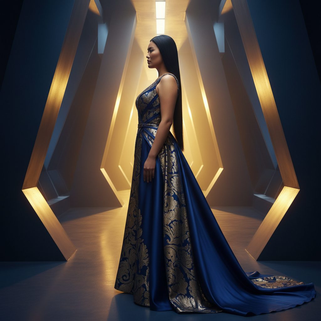 AI-generated side profile cinematic composition